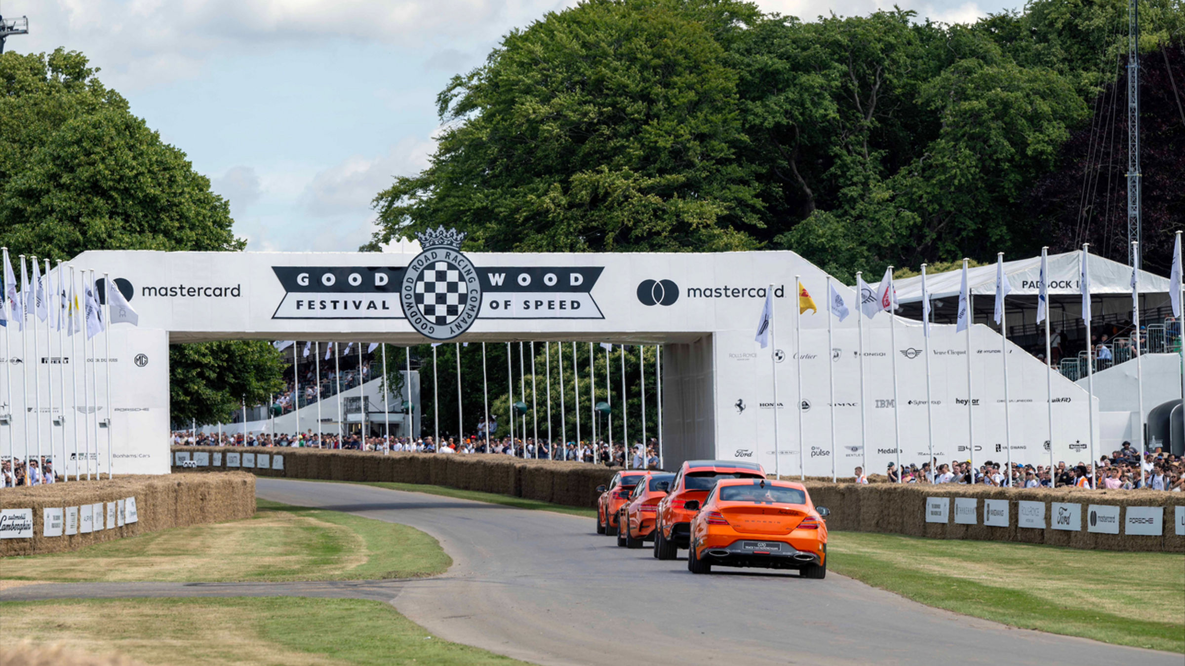 Genesis Magma Line cars crossing the finish line at Goodwood Festival of Speed