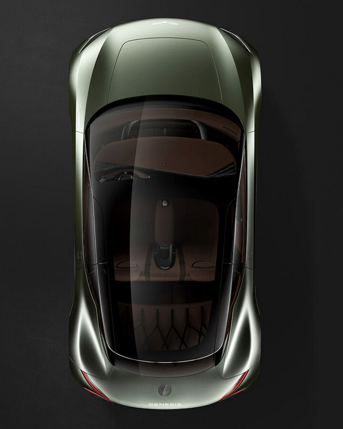 Top view of the Genesis Mint Concept showcasing its aerodynamic design