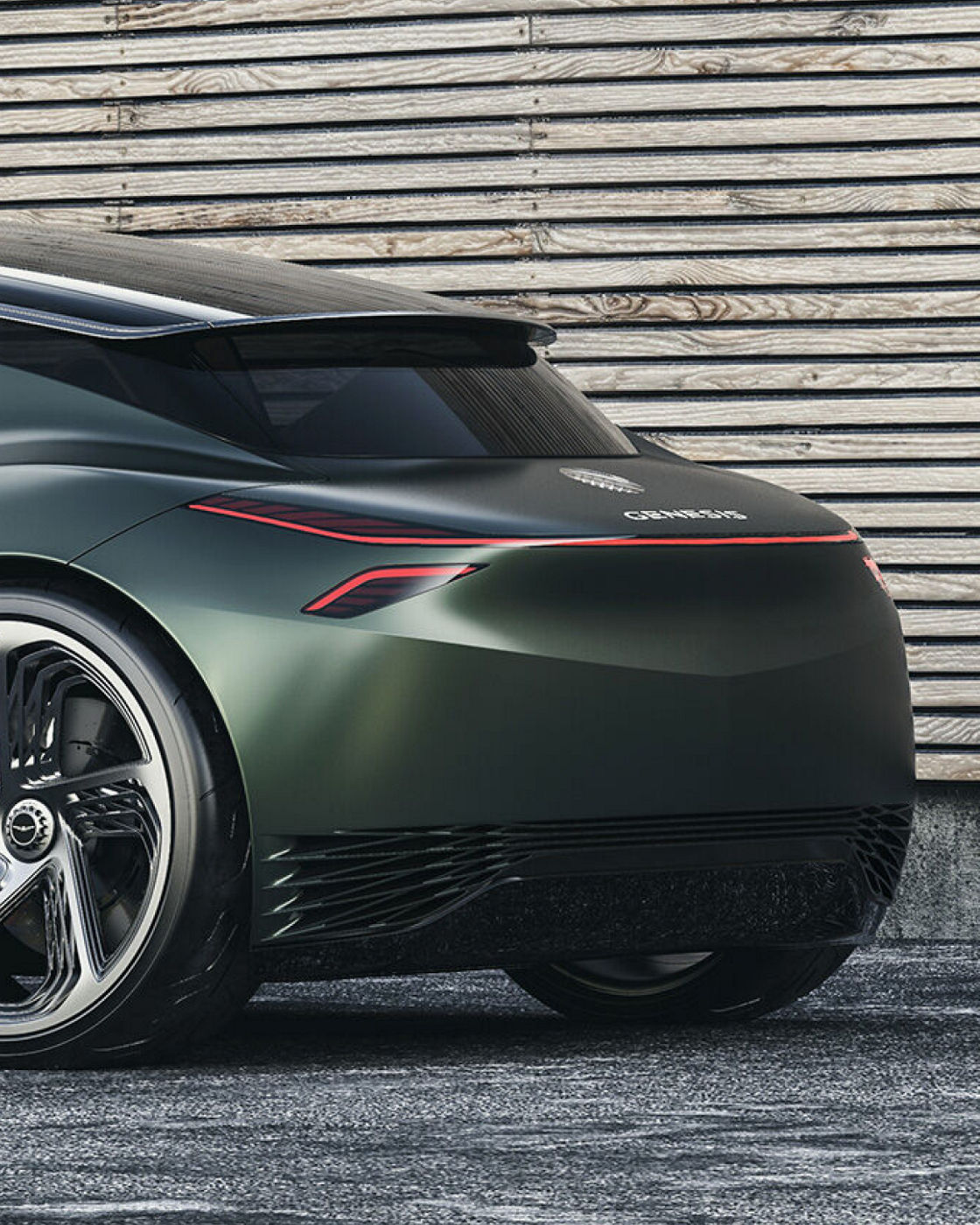 Rear view of the Genesis Mint Concept highlighting its sleek design