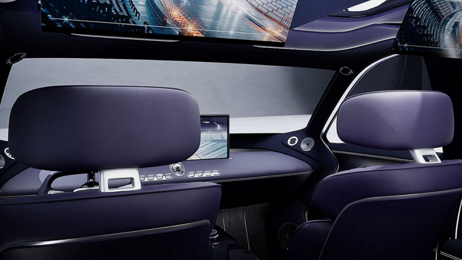 The driver's seat of the Genesis Neolun Concept is shown.