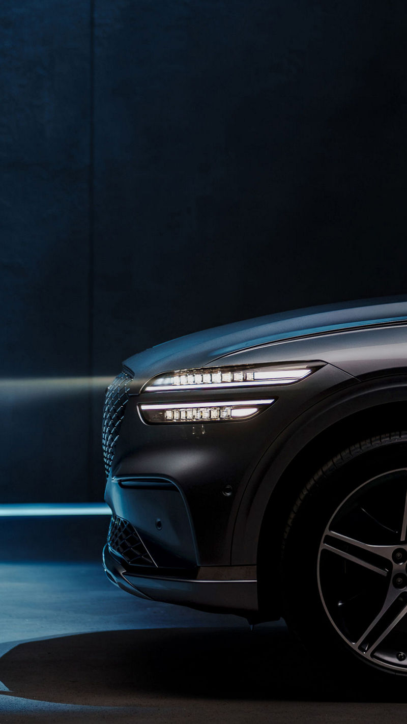 Sistema inteligente de iluminación delantera del Genesis Electrified GV70.