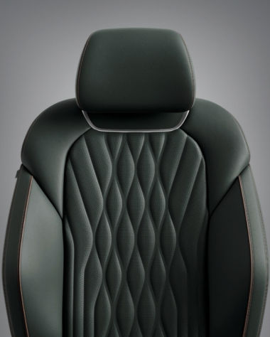 Car seat backrest in black