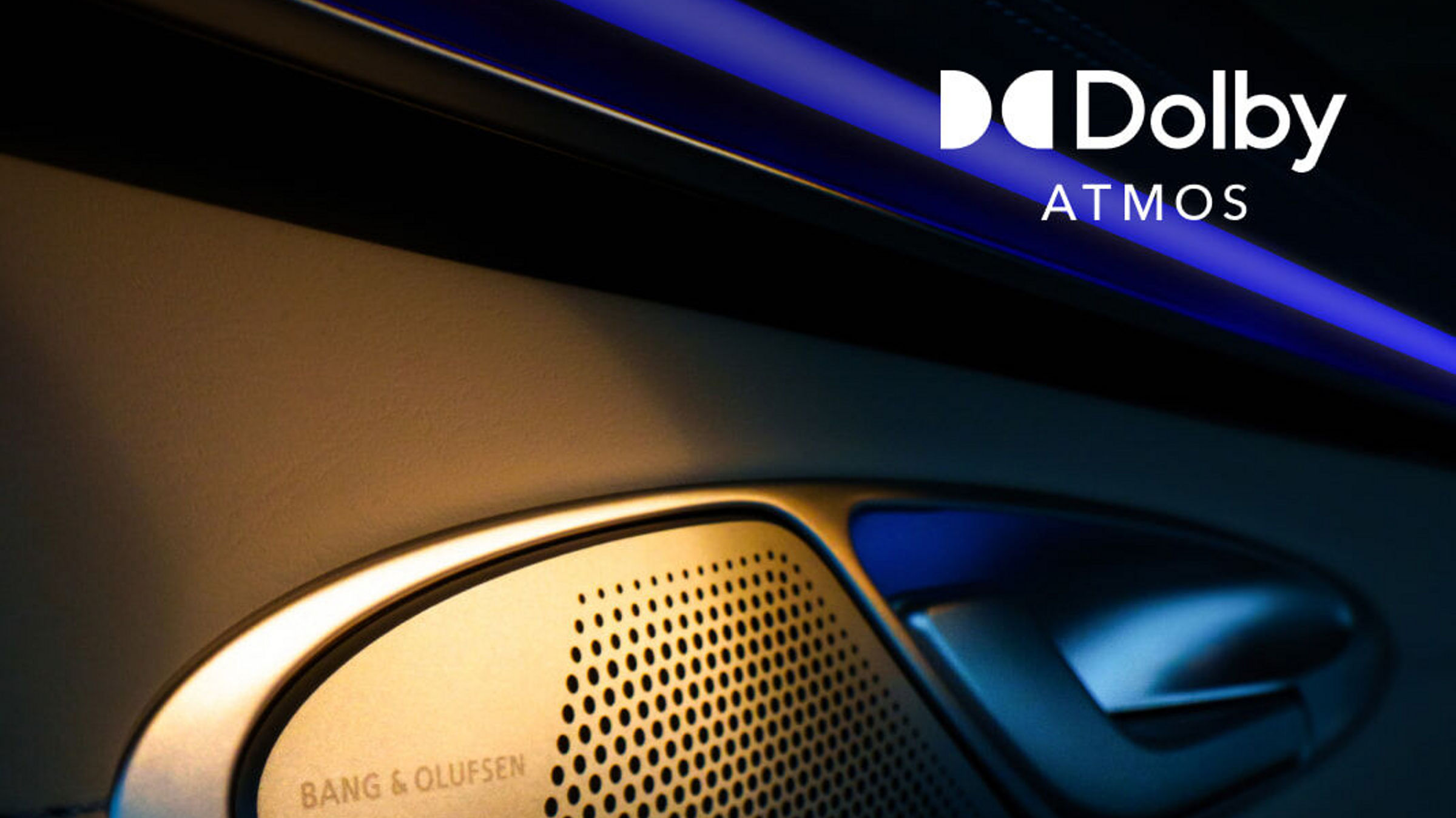 Vista del altavoz integrado en la puerta del Genesis Electrified GV70 con tecnología Dolby Atmos.