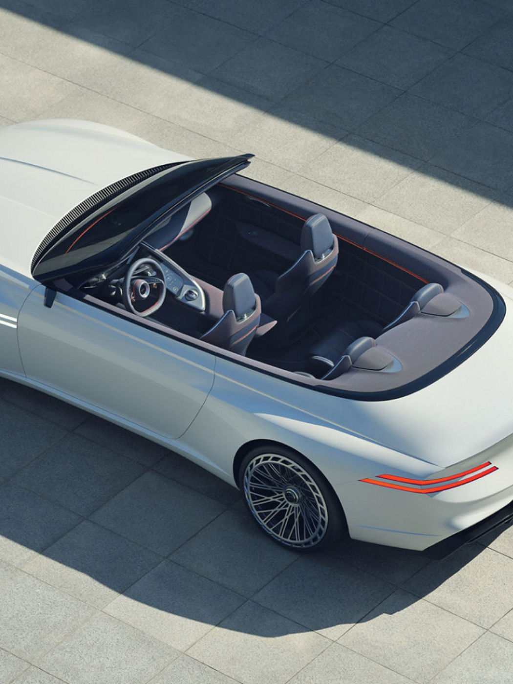 Genesis X Convertible in white from diagonally above