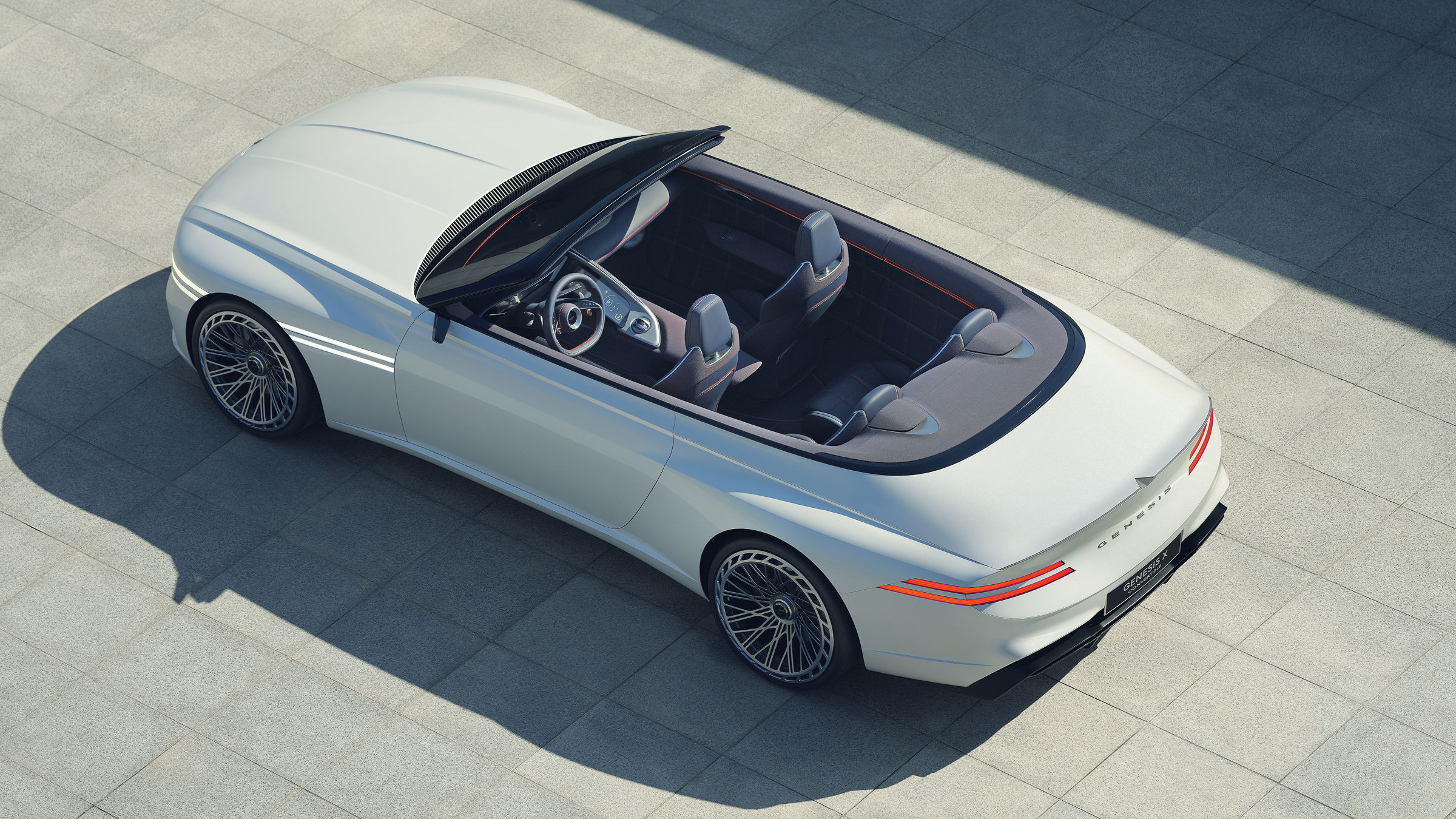 Genesis X Convertible in white from diagonally above