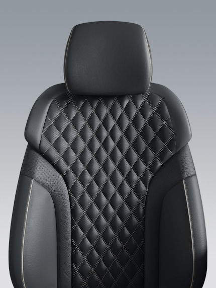 Genesis GV80 luxury interior - detail of black front seat