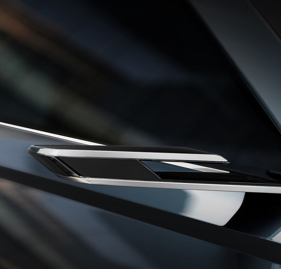 Detailed view of the side mirror of the Genesis X Concept