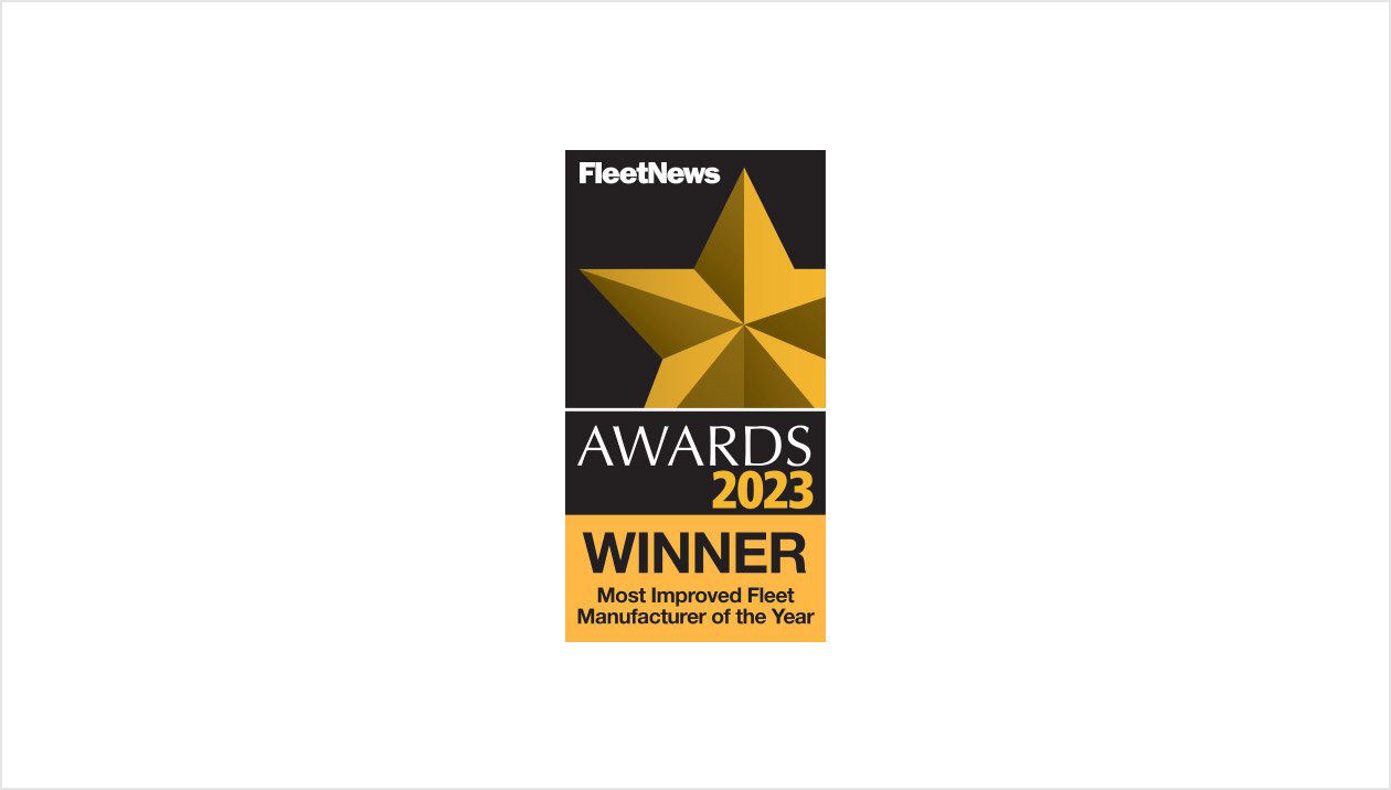 FleetNews poster honouring the most improved fleet manufacturer of the year 2023