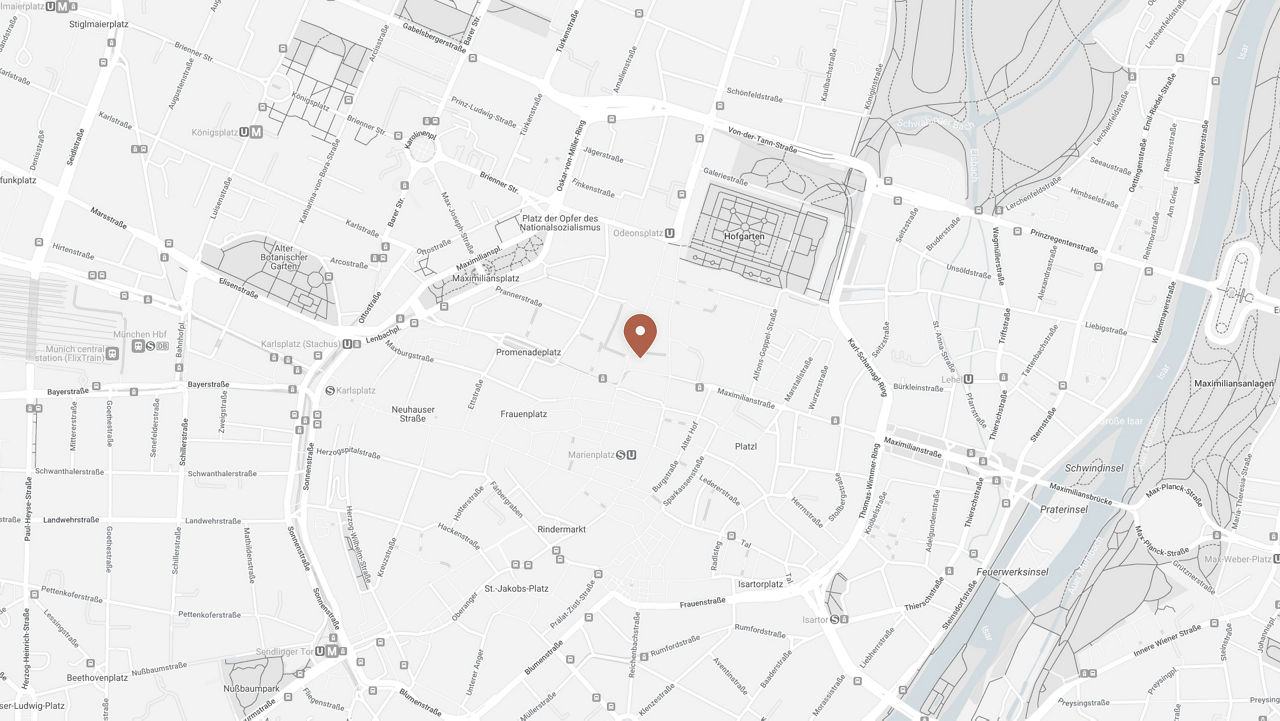 Map of Munich with the location of the Genesis Studio