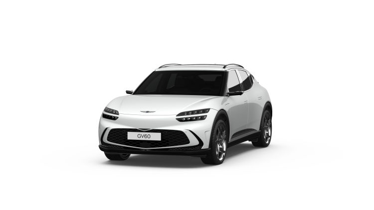 Front view of the Genesis GV60 in white