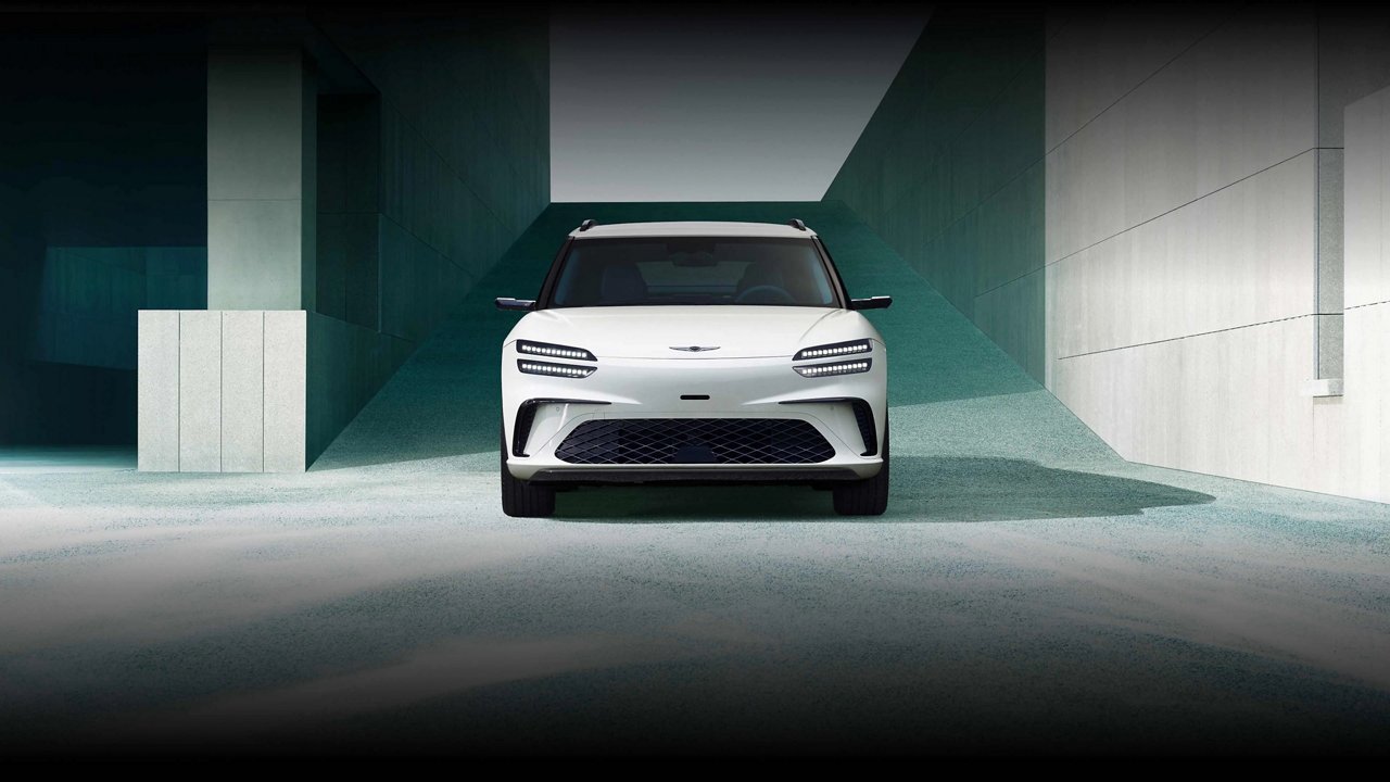 Genesis GV60 Electric Vehicle (EV) luxury crossover exterior key visual.