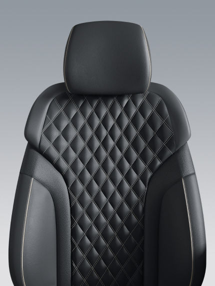 Intérieur luxueux du Genesis GV80 - détail du siège avant noir