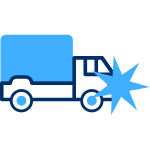 Illustration of truck crashing