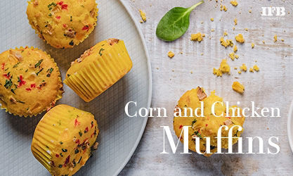 Corn & Chicken Muffins in Microwave