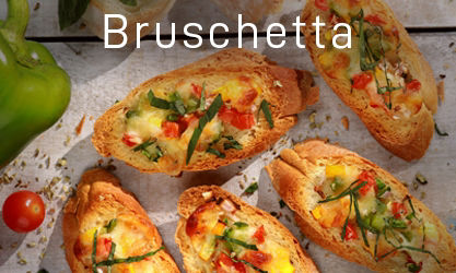 Bell pepper & Basil Bruschetta in Microwave
