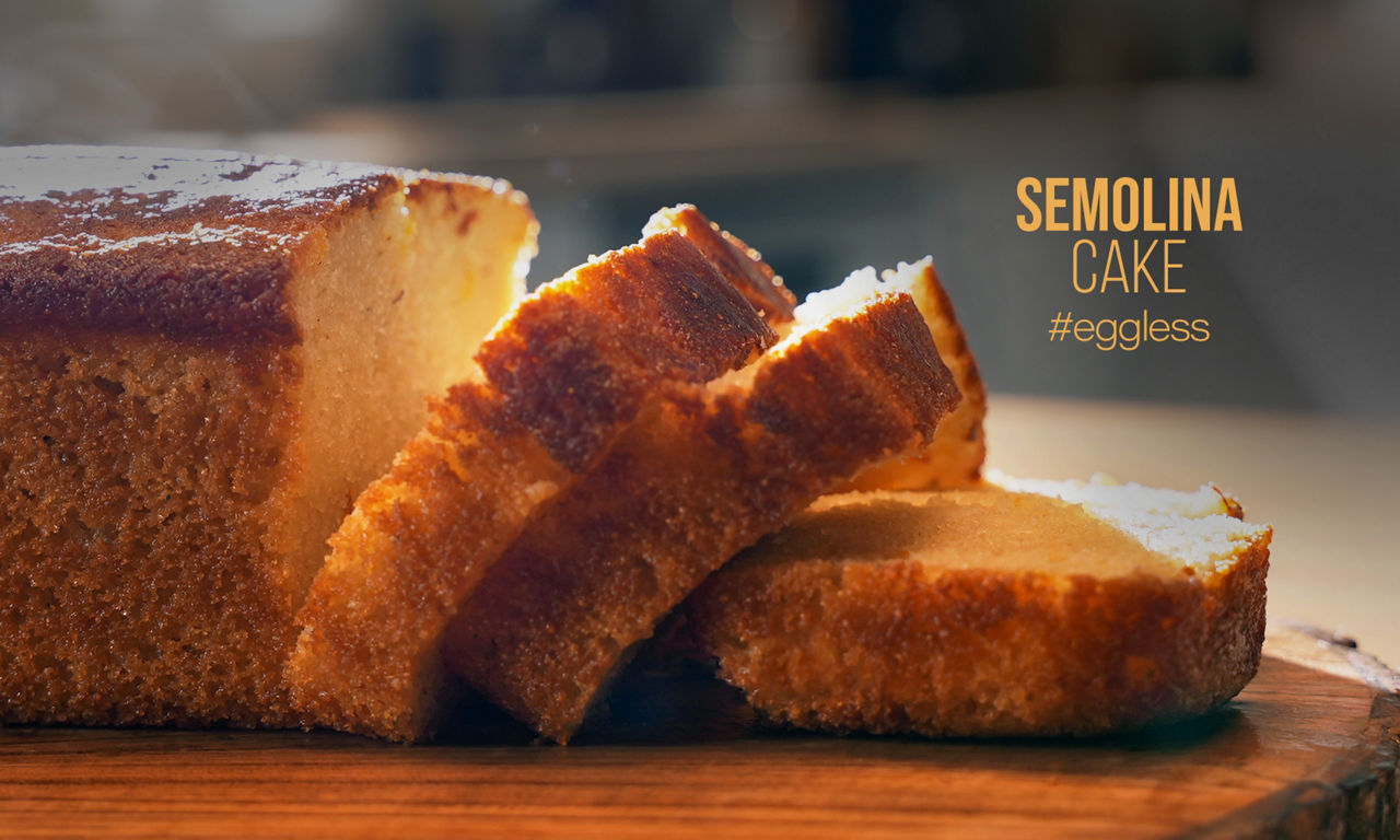 Eggless Semolina Cake