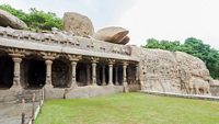 ArjunaÂ´s Penance, cave temple and rock relief in Mahabalipuram,