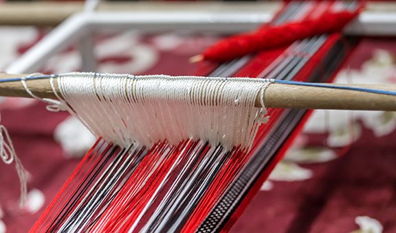 An old weaving machine, closeup view