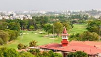 Karnataka Golf Association golf course in Bangalore. This view is taken from the Hotel Royal Orchid at entrance of the course.