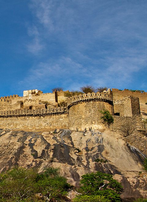 Bhongir Fort, located in Bhongir, Yadadri Bhuvanagiri District, Telangana