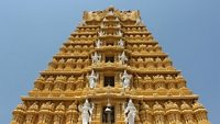 Chamundeshwari Temple on top of Chamundi Hills Mysore, Karnataka, India. Deity Chamundi is the fierce form of Shakti. 