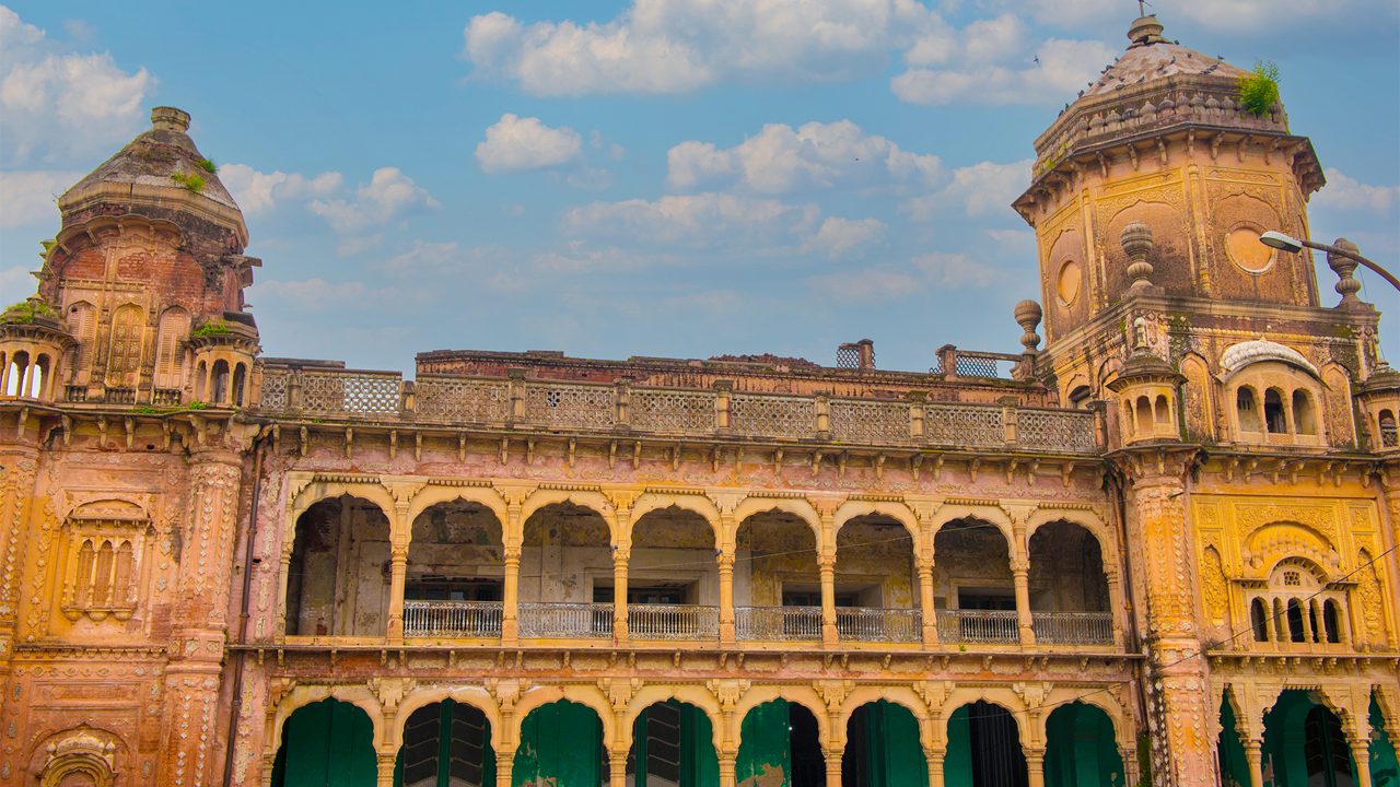 Jammu / India 25 July 2018 Dogra Art Museum Jammu previously known as the Dogra Art Gallery is a museum of Dogra cultural heritage housed in the Pink Hall of the Mubarak Mandi complex in Jammu city  