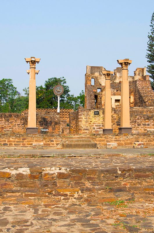 Ruins of Kittur fort, it was held by the Desai Marathas of Kittur, as well as Rani Chennamma, a lingayat woman warrior of Karnataka who revolted against the British in 1824, Karnataka, India