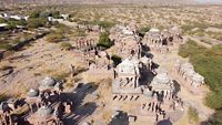 Aerial View of Mahamandir Hindu Temple located at Jodhpur, Rajasthan, India