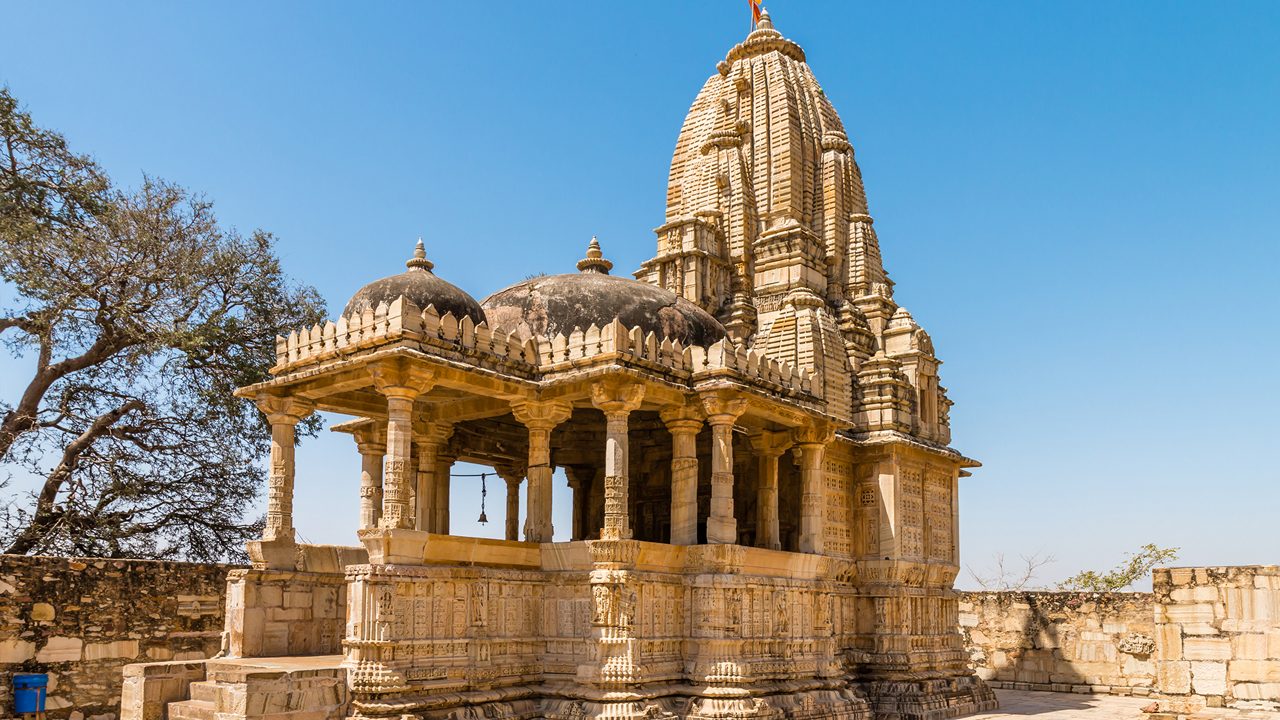 The Beautiful Meera Temple In Chittorgarh fort, a UNESCO world heritage site, Rajasthan, India