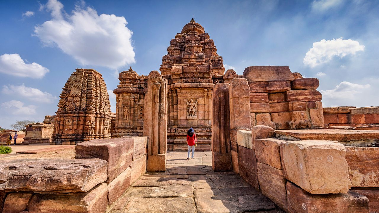 The Mallikarjuna Temple at Pattadakal temple complex, dating to the 7th-8th century, the early Chalukya period, Karnataka, India