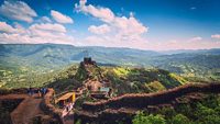 Pratabgad Fort, one of the Most crucial forts of Shivaji Maharaj. as seen from the top, Near Mahabaleshwar, India 