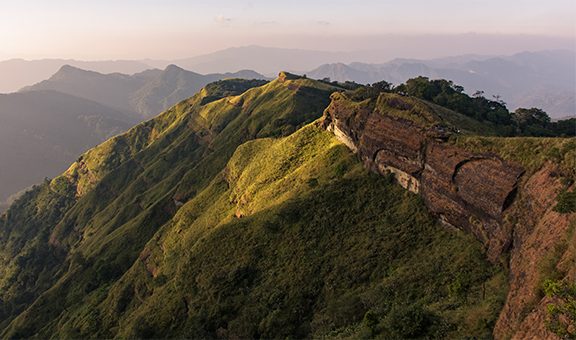 The mighty ridges of the hills spread around the village of Reiek in Mizoram.