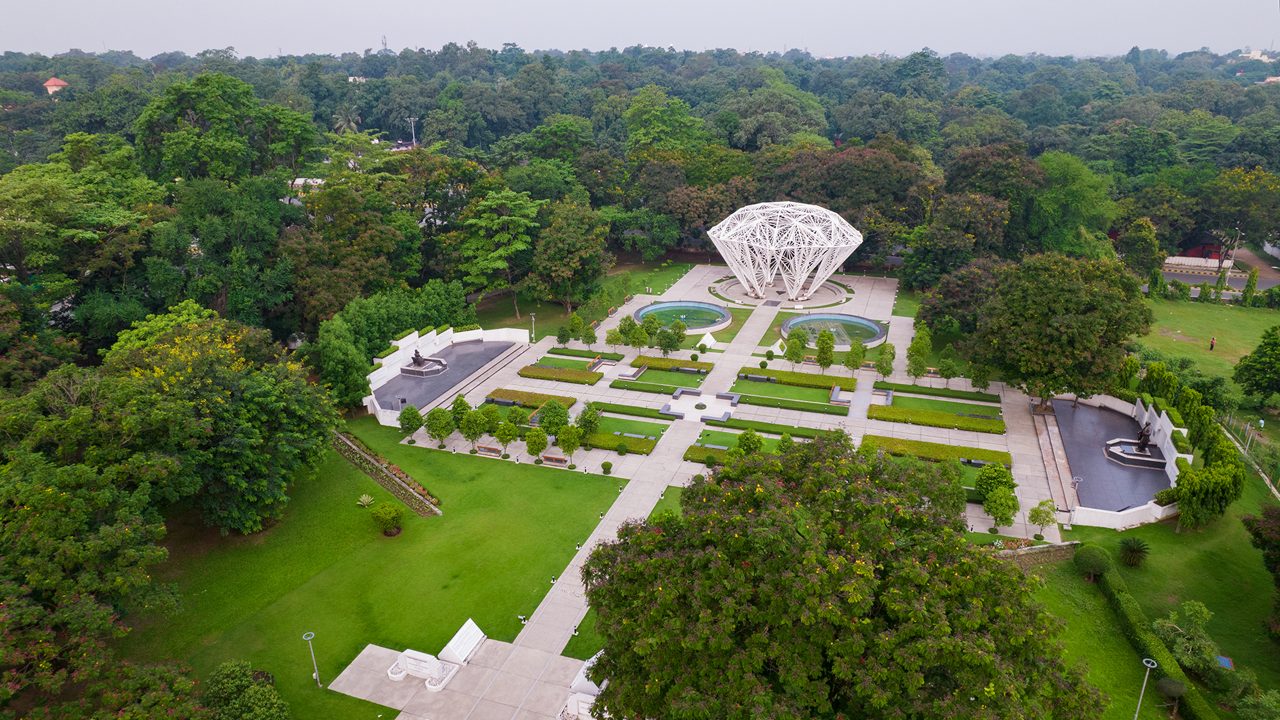 Sir Dorabji Tata Park located in Jamshedpur, Jharkhand, India, Aerial view