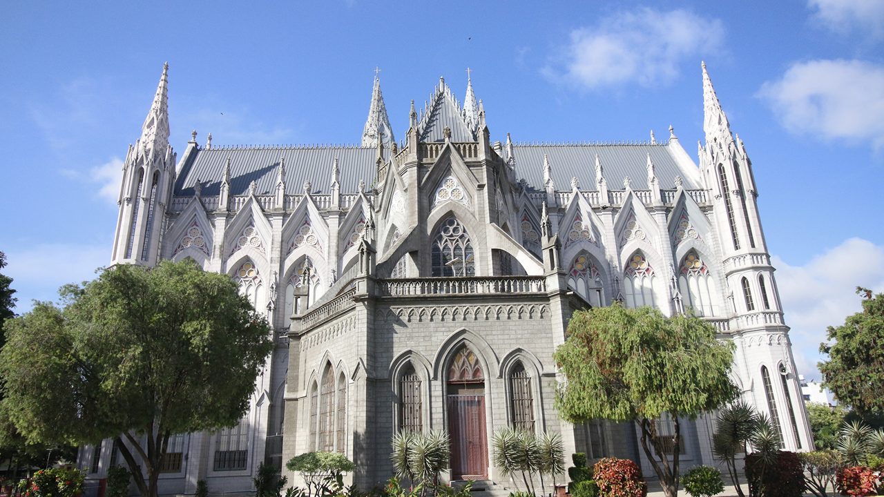 Exterior View of St. Philomena's Cathedral, Mysore, Karnataka, India