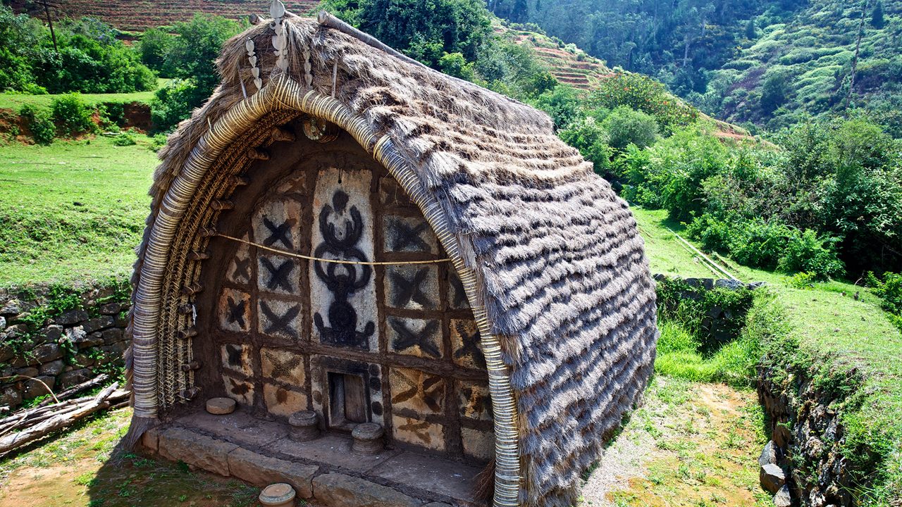 Toda  house of worship. This is a tribal  worship house in toda settlement,Ooty, Tamilnadu