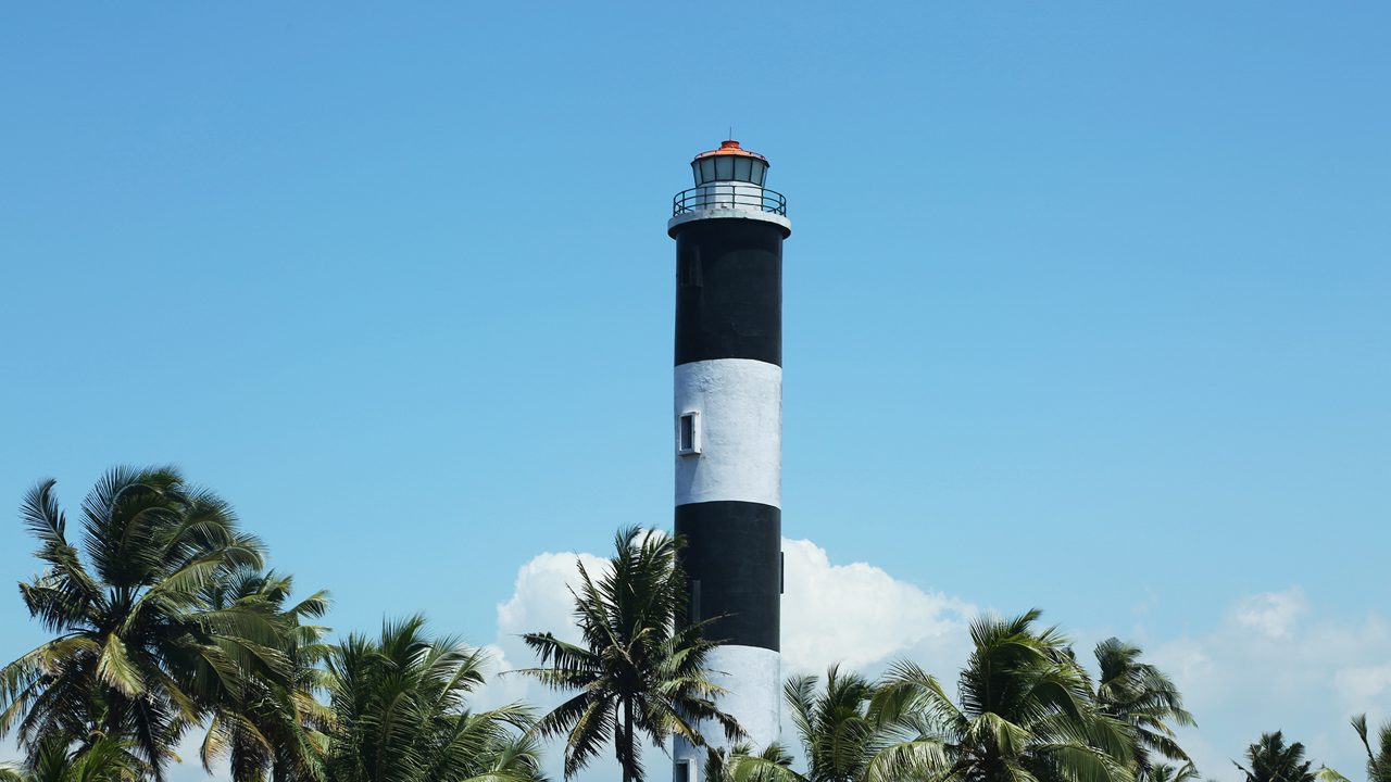 Anchuthengu Lighthouse near Varkala Beach, Kerala, India