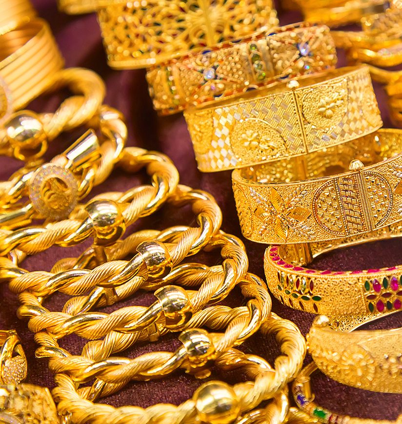 Gold on the famous "Golden souk" in Dubai