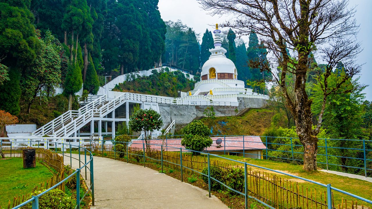 Peace pagoda of Darjeeling, India