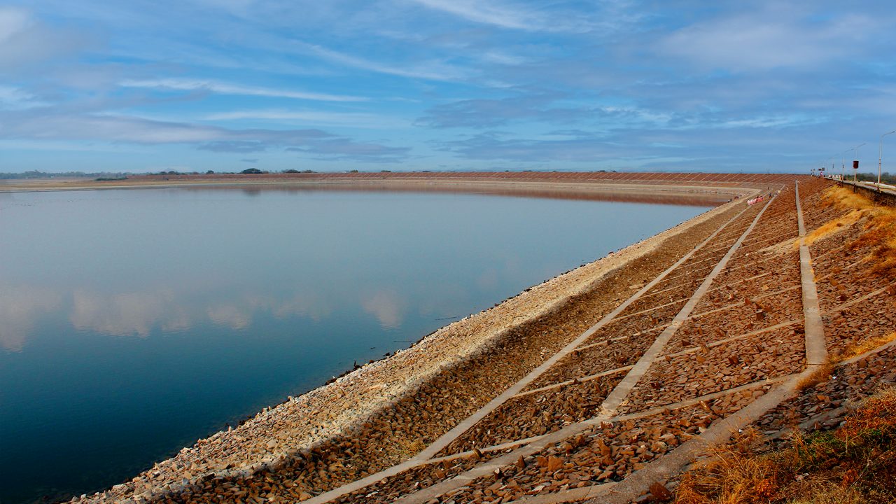 Nath Sagar Jalasha reservoir formed by Jayakwadi Dam, Paithan, Aurangabad, Maharashtra.