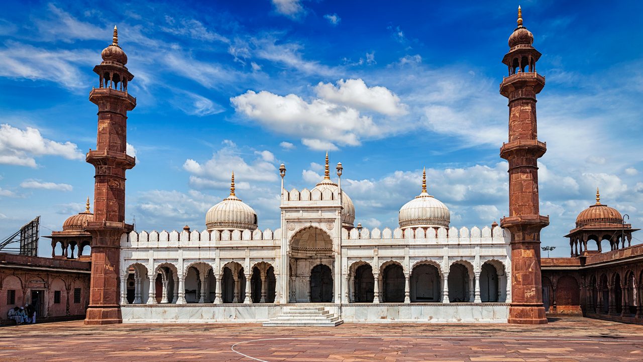 Moti Masjid (Pearl Mosque) in Bhopal, Madhya Pradesh, India