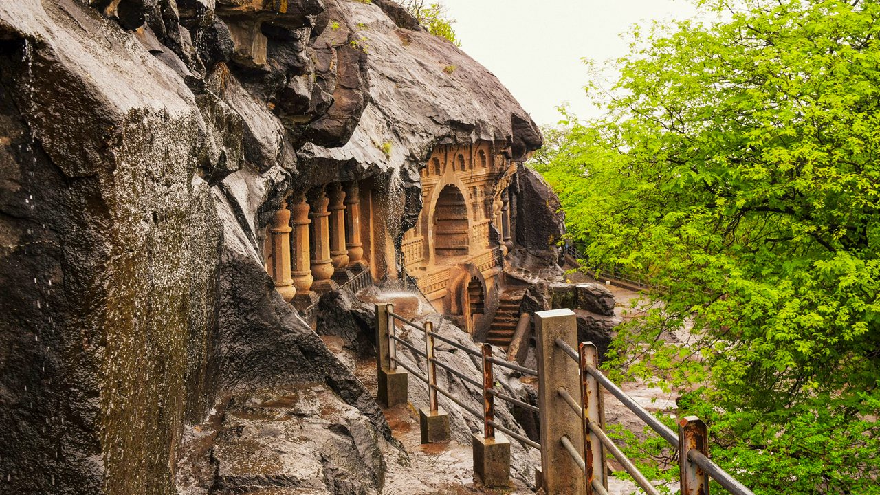 Pandavleni caves situated in Nashik, Maharashtra, India. This 3rd BC caves were built by Hinayana Buddhists.