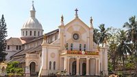 Building of Our Lady of Rosary Cathedral, Mangalore in old Rome style, It was built by the Portuguese in 1568.Mangalore is chief port city of Karnataka state