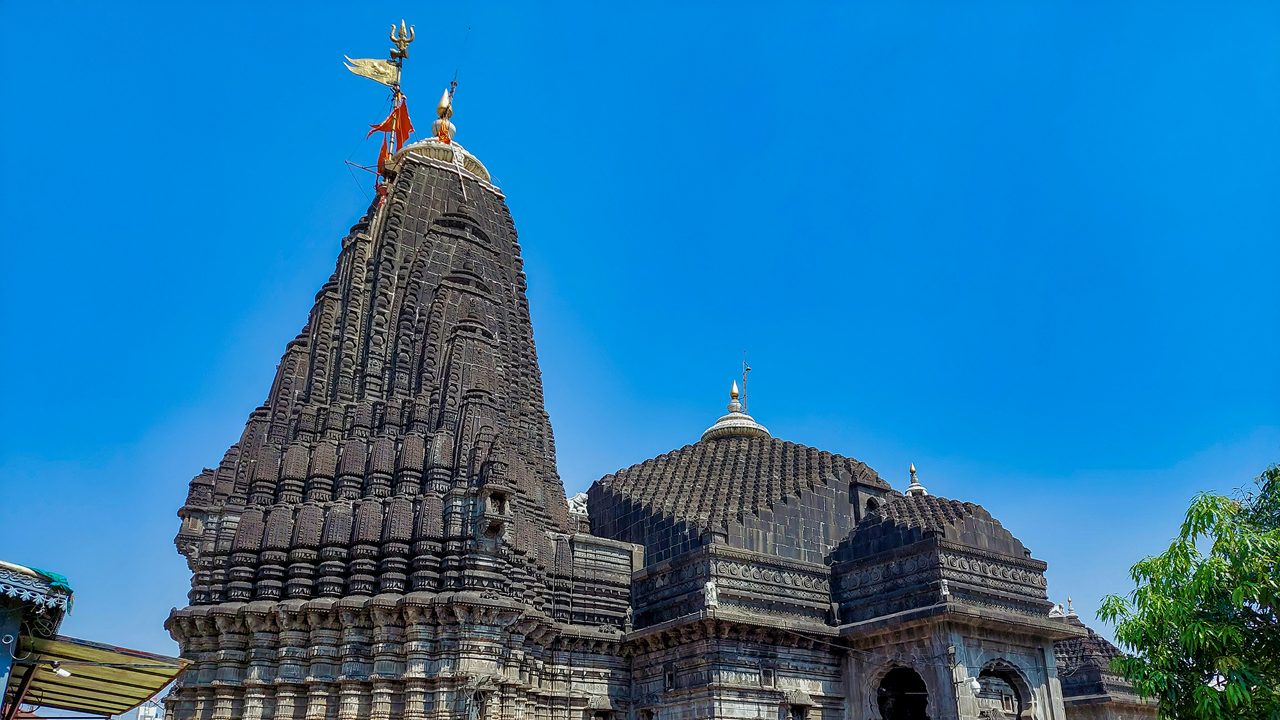 Black stone building of Trimbakeshwar Shiva Jyotirlinga or Jyotirling Temple