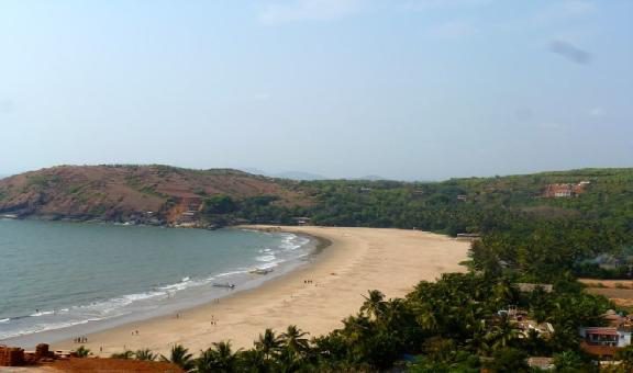 Gokarna, India - March 2019: Beautiful Indian houses on the sacred lake Koti Teertha in the center of Gokarna