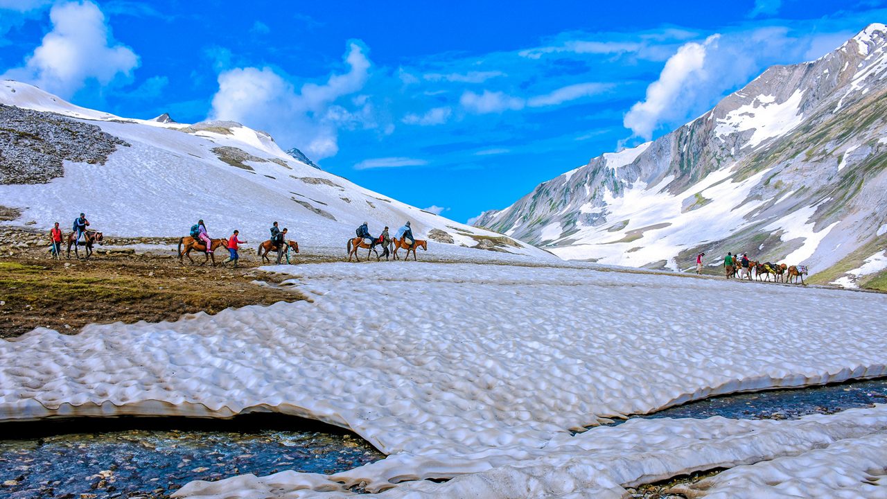 Amarnath Yatra. Amarnath Temple is a Hindu shrine located in Anantnag district of Jammu and Kashmir, India. A cave situated at an altitude of 3,888 m (12,756 ft), .