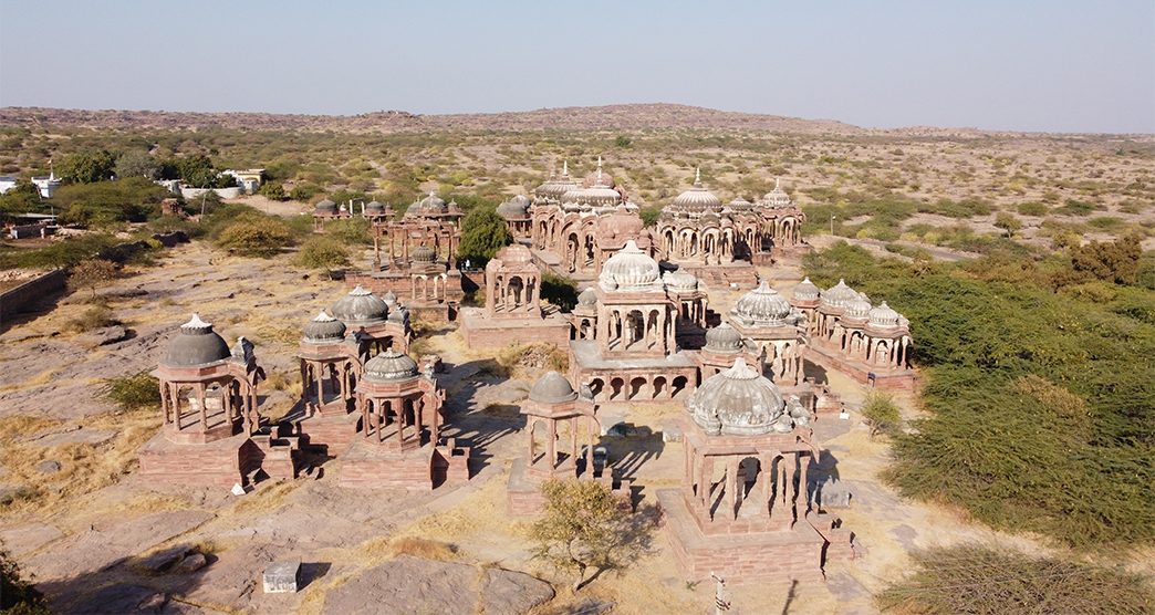 Aerial View of Mahamandir Hindu Temple located at Jodhpur, Rajasthan, India