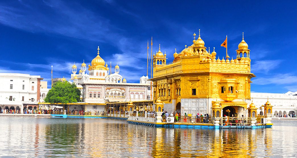 Beautiful view of golden temple shri darbar sahib in Amritsar, Punjab