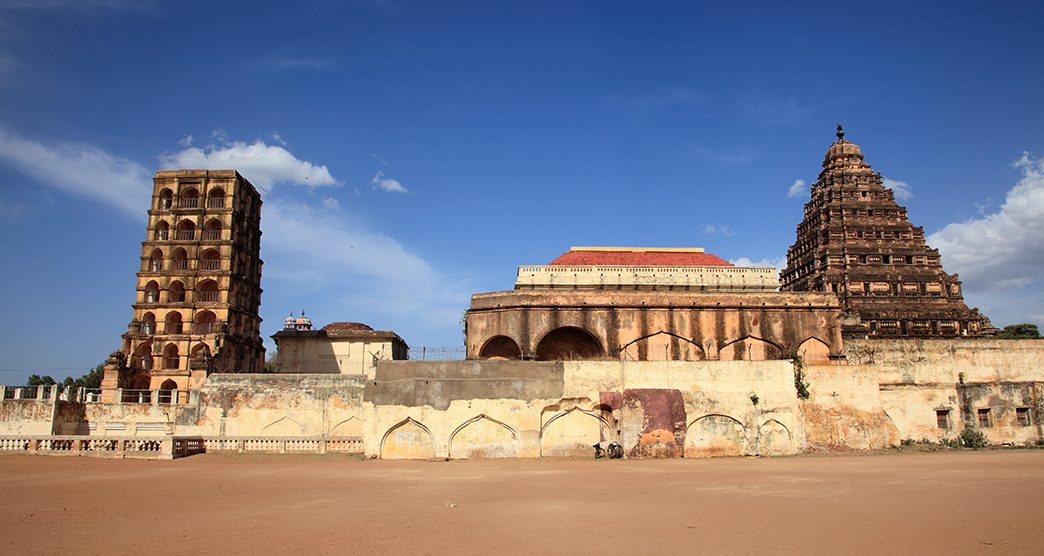 Old Maratha Palace in Thanjavur, Tamil Nadu, India. One of the tourist destinations of historical importance in Thanjavur.