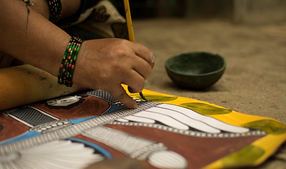 Famous Pattachitra Craft of West Bengal in Chanidpur 200km from Kolkata. The craftsmen only source of income, is creating beautiful pattachitra and sell them in the market directly.