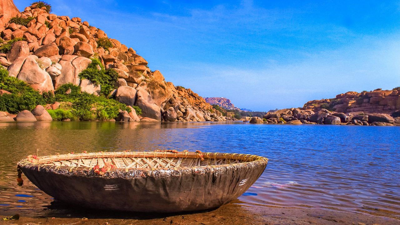 Coracle Boat Ride At World Heritage Site Hampi 